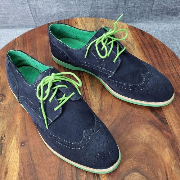 Johnston & Murphy Women’s Blue and Green Suede Oxford Brogue Derbys Size 7.5 - Picture 1 of 11